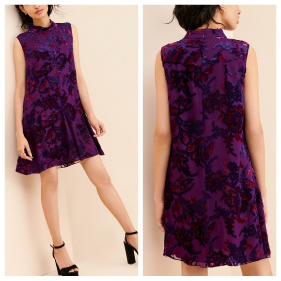 Anna Sui Dresses & Skirts - Anna Sui Jewel Tone Velvet Metallic Sleeveless Mini Dress 26272